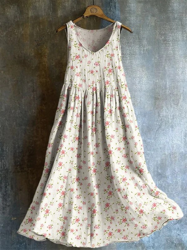 Andrea® | Vintage Cottagecore blumige fließende Tankkleid