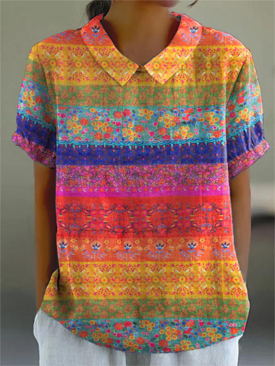 Viktoria® | Floral Stripe Shirt