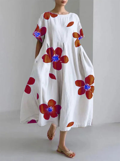 CATERINA | Ultra bequemes sommerlanges Kleid mit Blumenmuster, perfekt für sonnige Tage