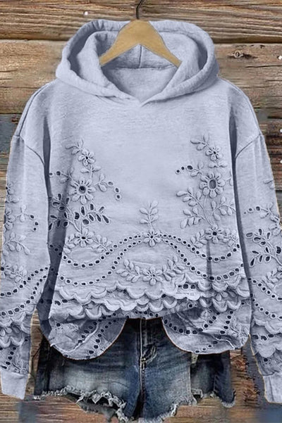 Leni® | Sweatshirt mit Kapuze aus Spitze Prato