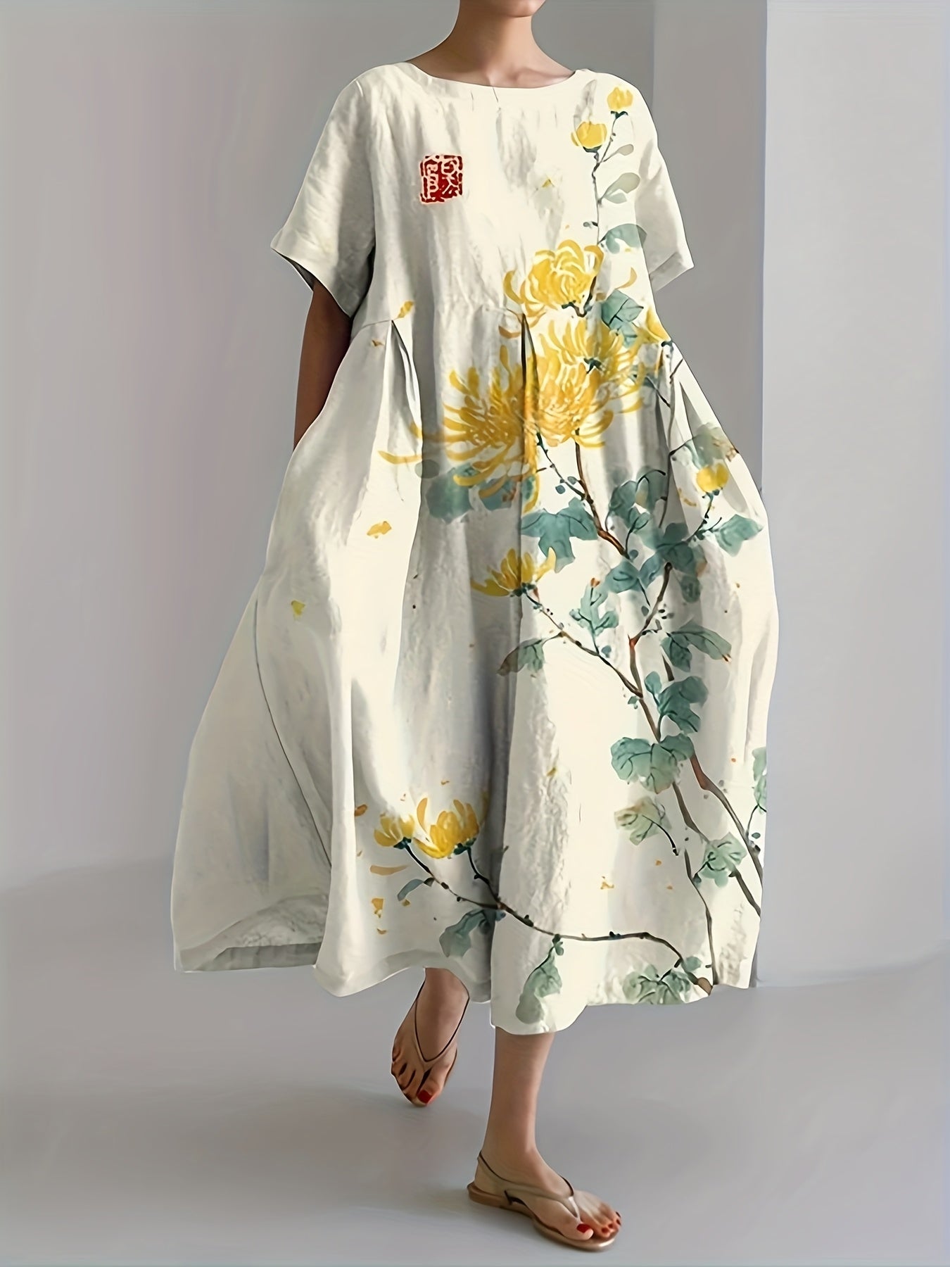 Viona® | Golden Bloom Kleid