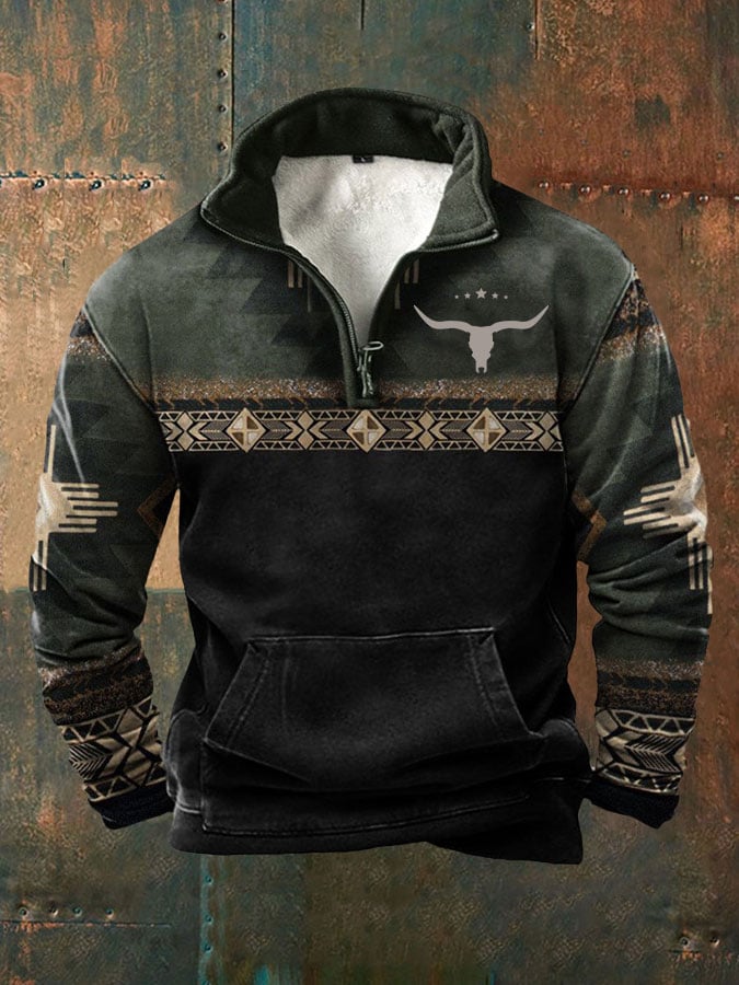 Emil® | Herren Retro-Western-Stil bedruckter lässiger Sweatshirt