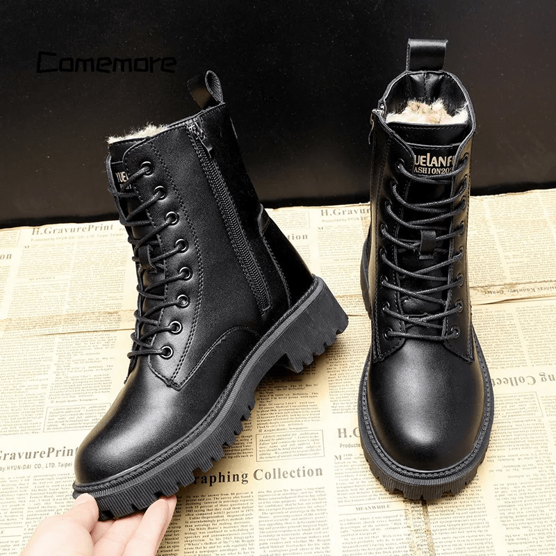 Elli® | Elegante Stiefel aus schwarzem Leder