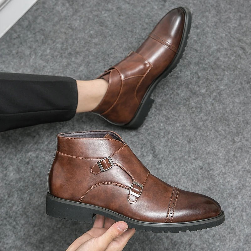 Sebastian® | Kunstleder Doppel-Monk-strap Stiefel