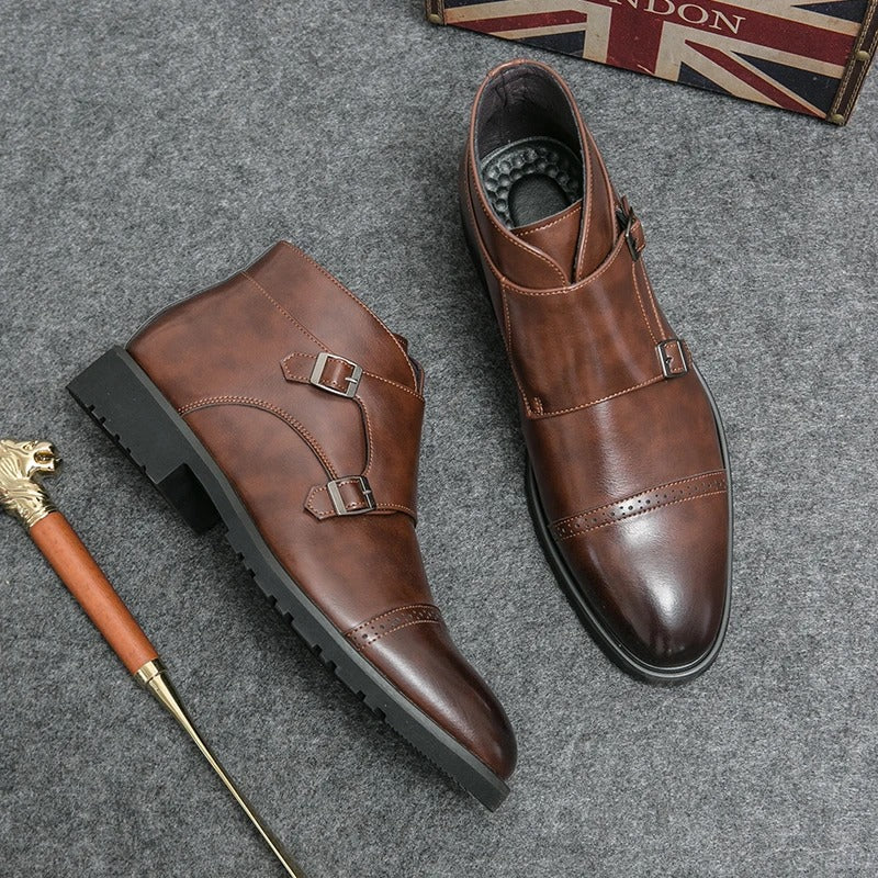 Sebastian® | Kunstleder Doppel-Monk-strap Stiefel