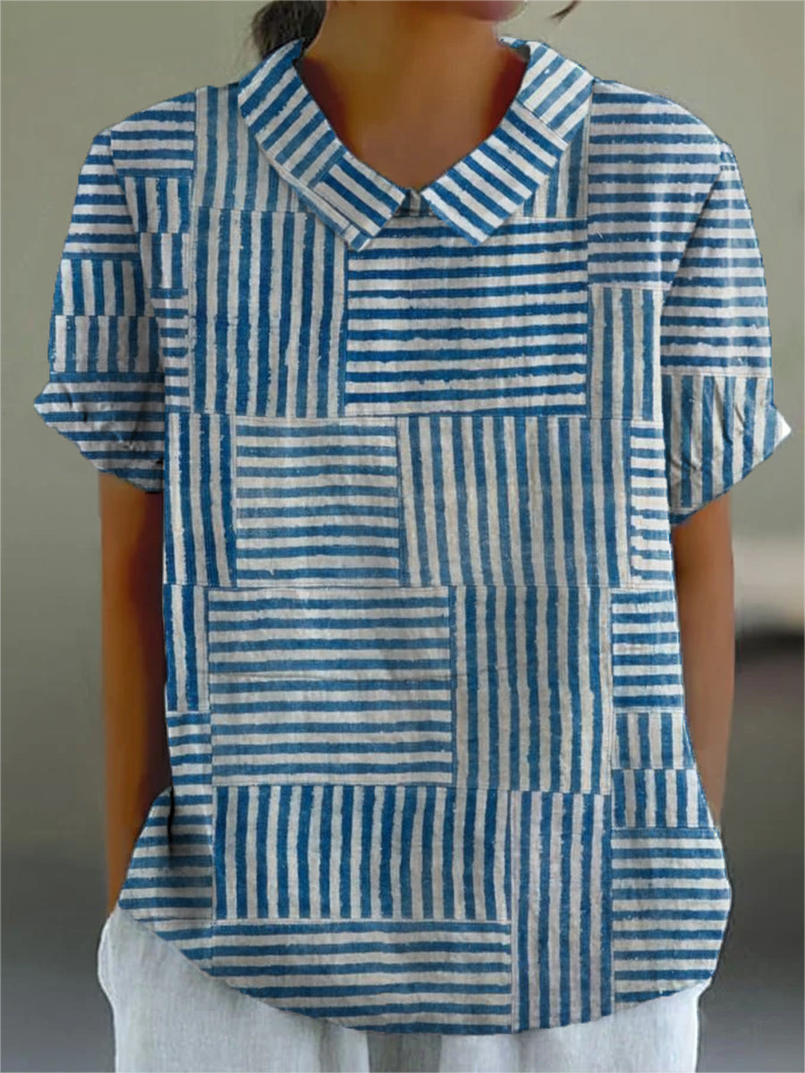 Eva® | Streifen Patchwork Hemd