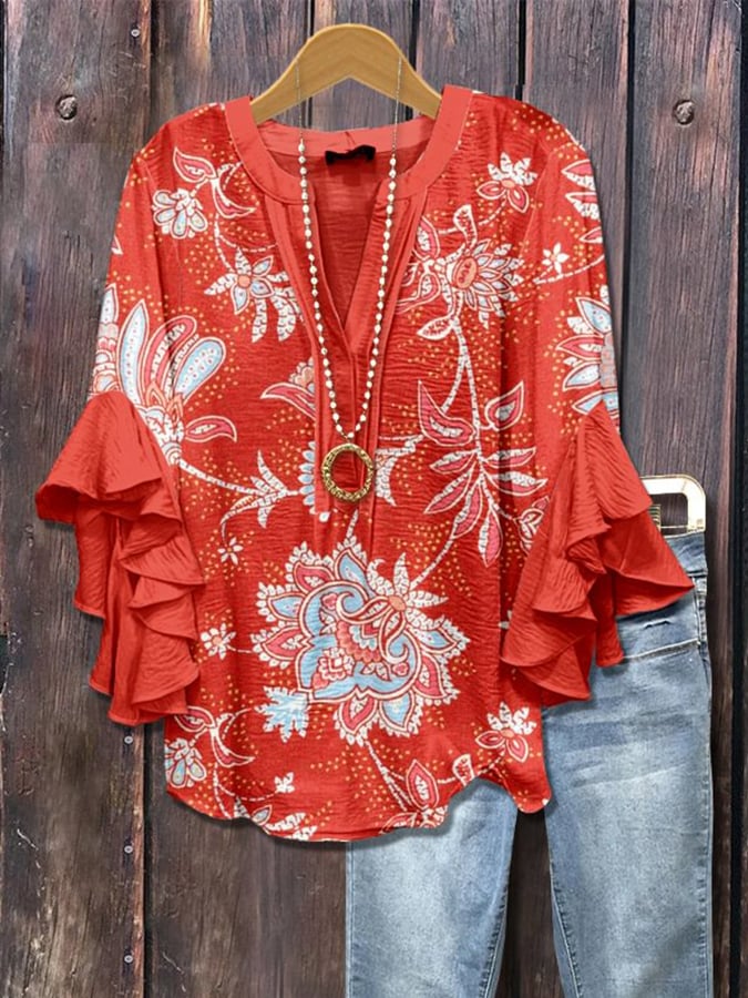 Livia® | Scarlet Bloom Bluse
