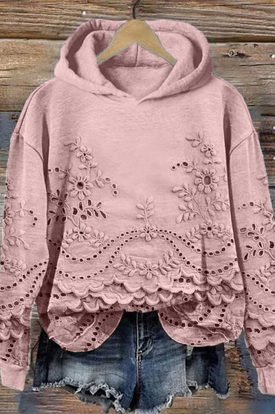 Leni® | Sweatshirt mit Kapuze aus Spitze Prato