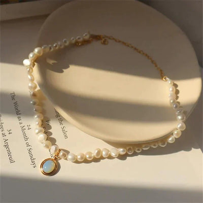Cäcilia® | Perlenkette mit Mondstein in Gold