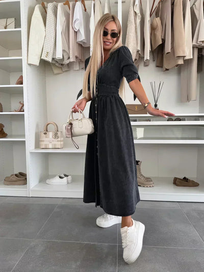 Louise - Leuchtendes Denim-Kleid