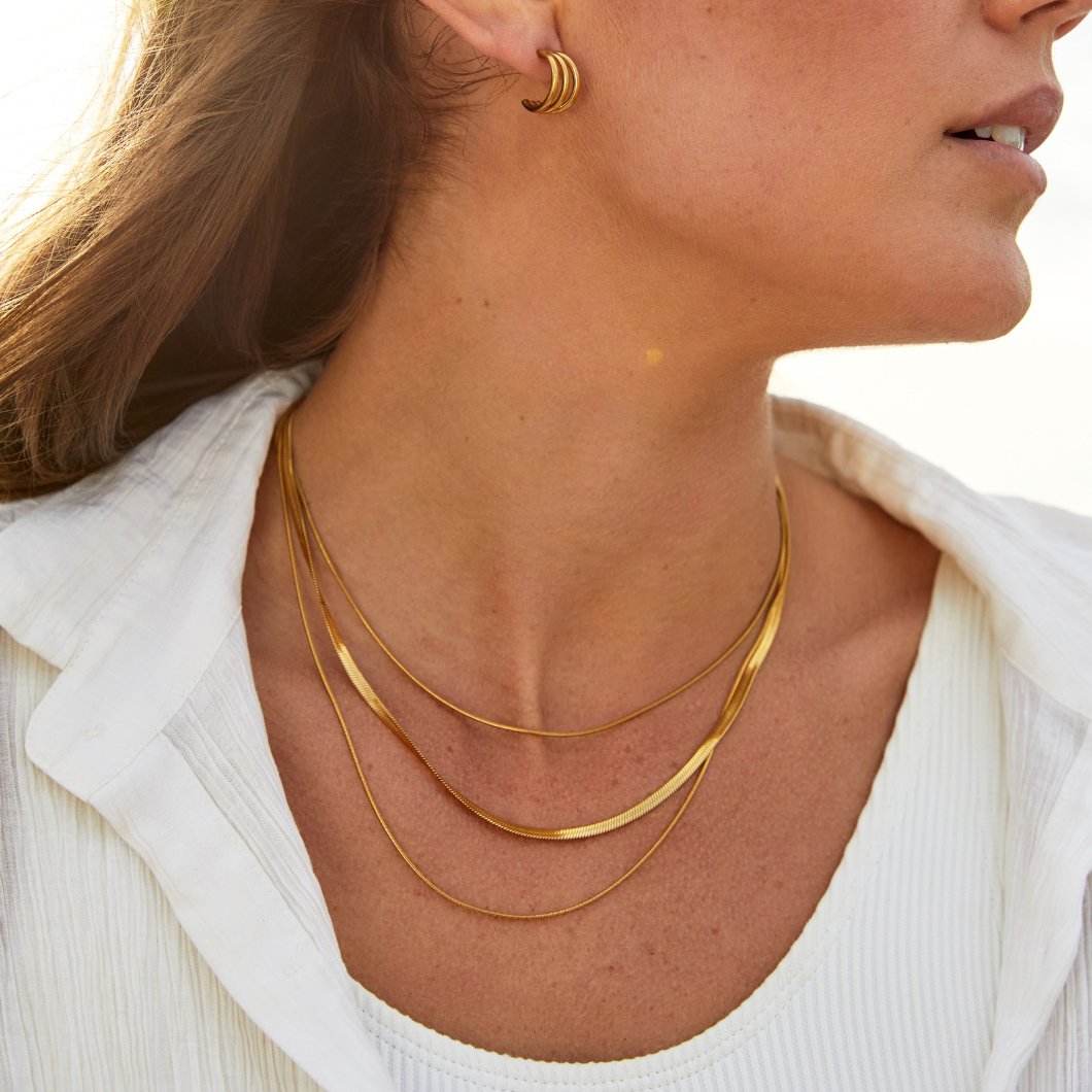 Mira® | Mehrlagige Goldene Kettenhalskette