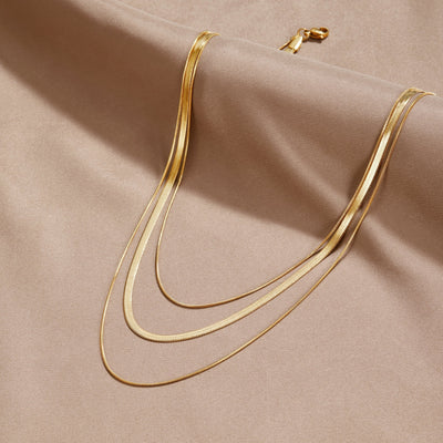 Mira® | Mehrlagige Goldene Kettenhalskette