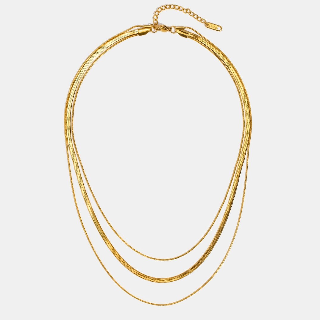 Mira® | Mehrlagige Goldene Kettenhalskette