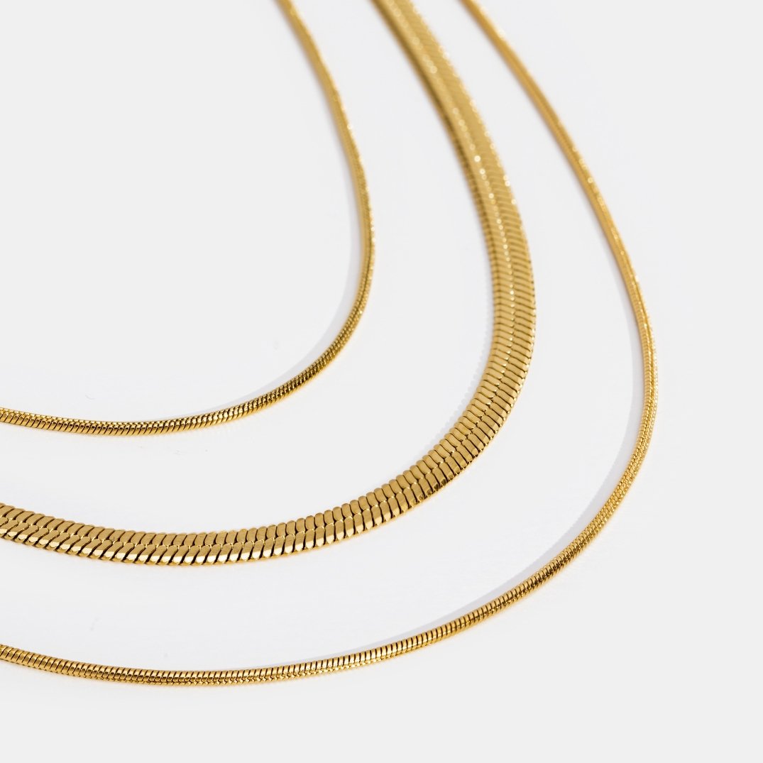 Mira® | Mehrlagige Goldene Kettenhalskette