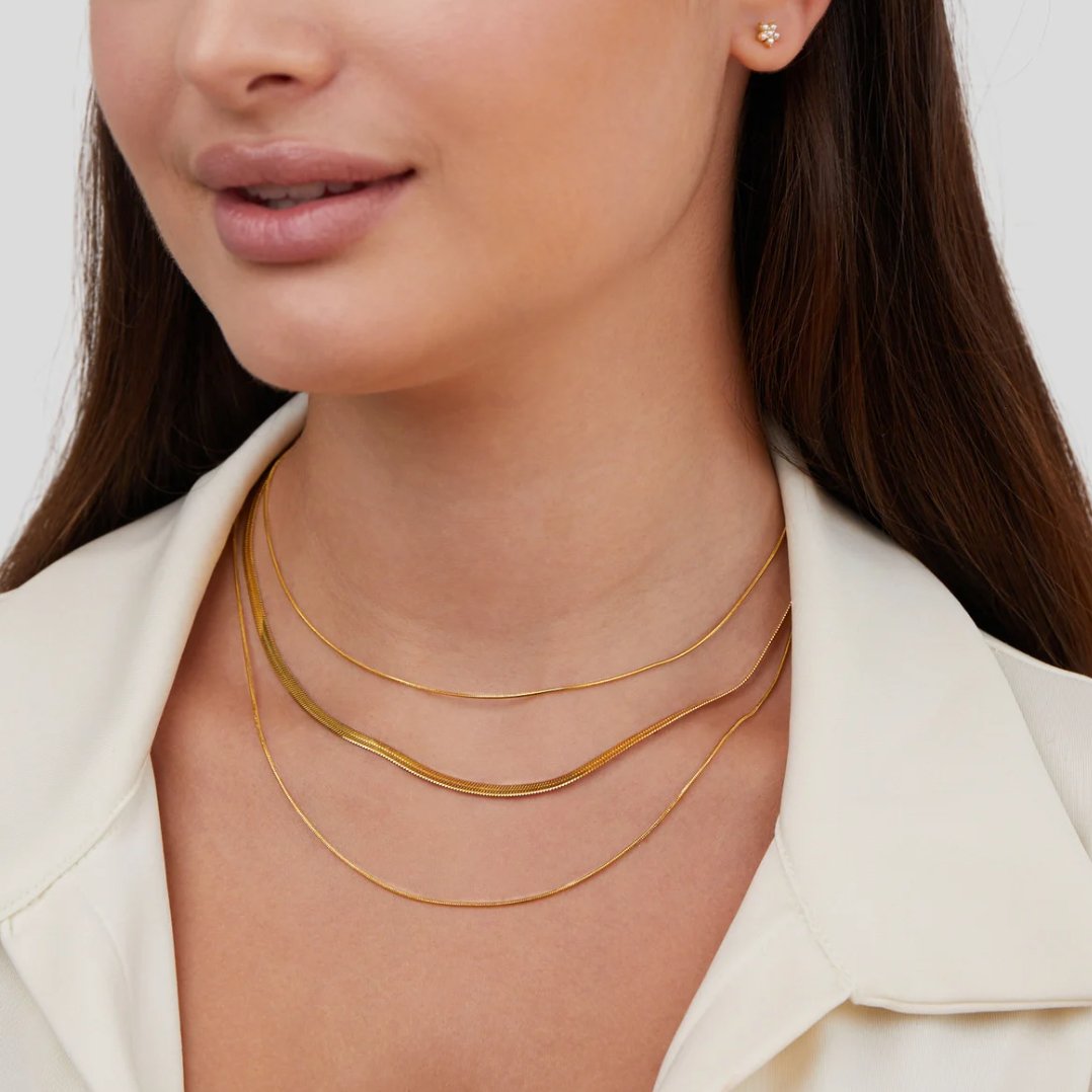 Mira® | Mehrlagige Goldene Kettenhalskette