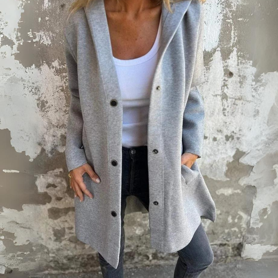 Nora® | Einreiher Jacke mit Kapuze