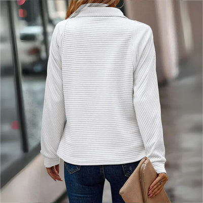Helena - Halzippierter Langarm-Pullover