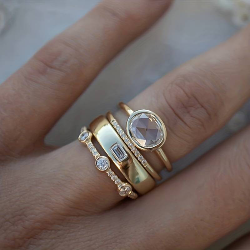 Tamina® | Vintage-Ring-Set aus Gold und Zirkonia