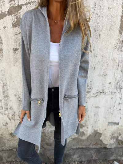Lena® | Langärmliger Cardigan mit Reißverschluss