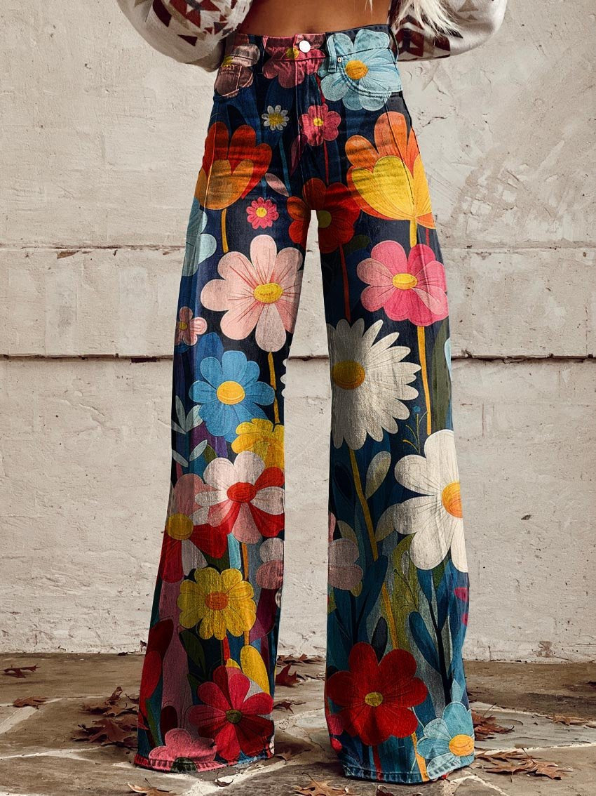 Nele® | Moderne elegante Blumen-Hosen