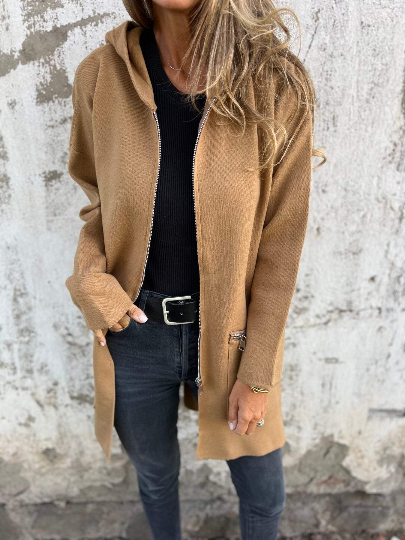 Lena® | Langärmliger Cardigan mit Reißverschluss