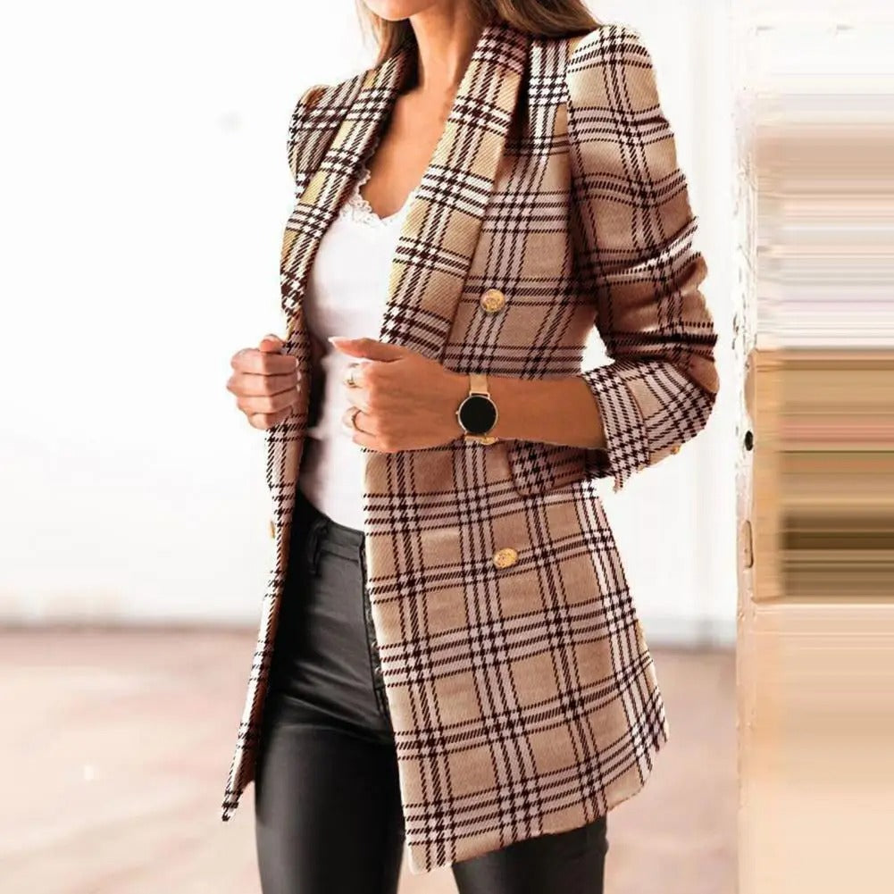 Monika® | Langärmliger Blazer mit Karomuster