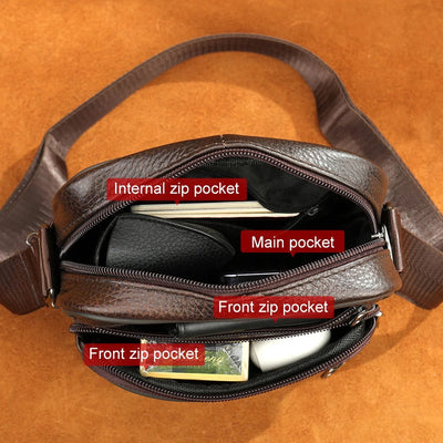 Zane® | Bequeme Leder-Schultertasche für Männer