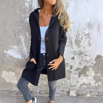 Nora® | Einreiher Jacke mit Kapuze