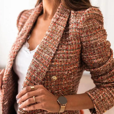 Monika® | Langärmliger Blazer mit Karomuster