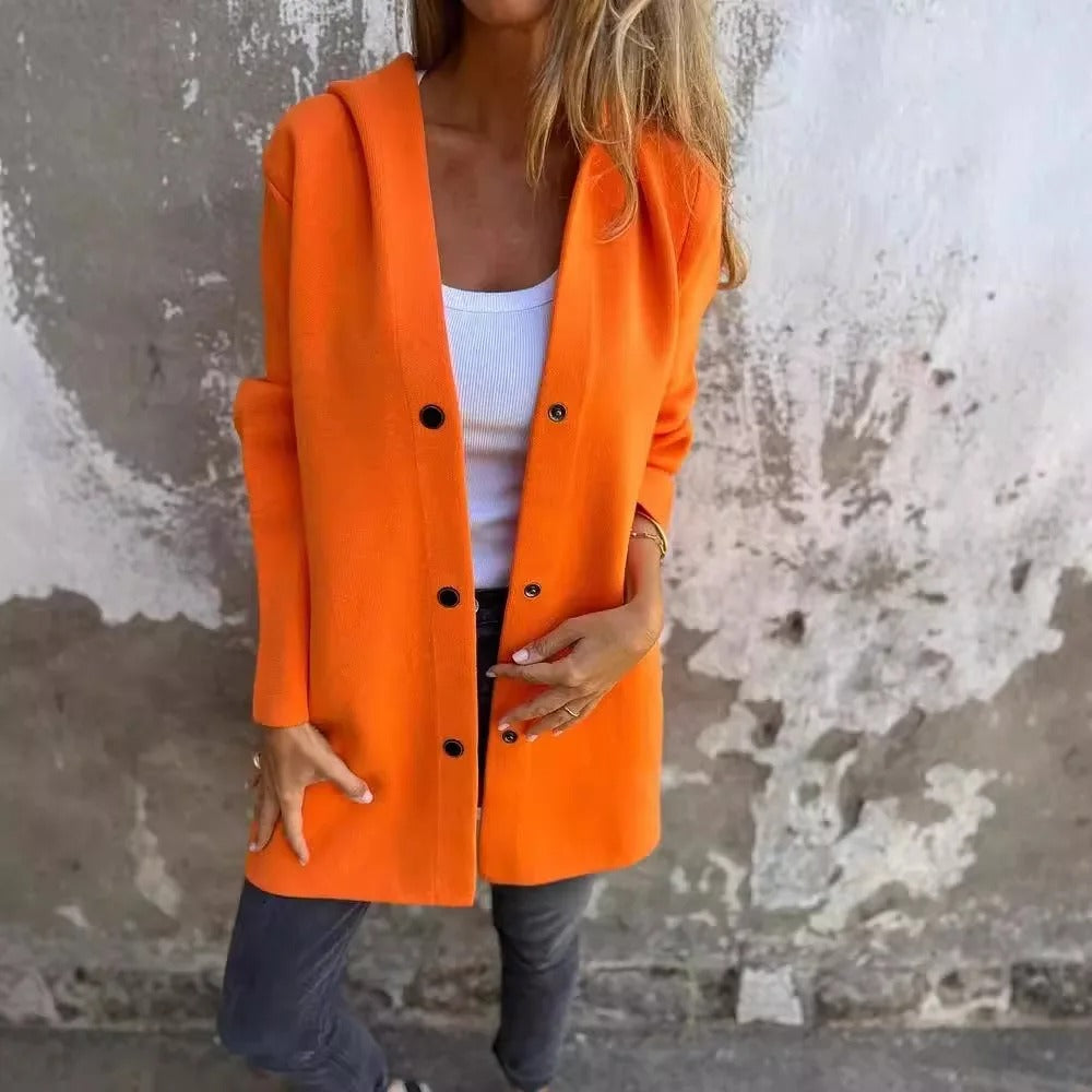 Nora® | Einreiher Jacke mit Kapuze