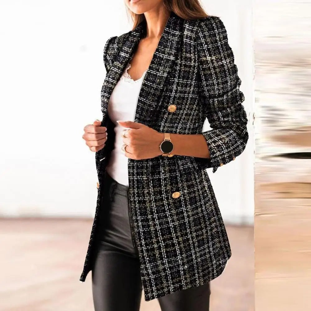 Monika® | Langärmliger Blazer mit Karomuster