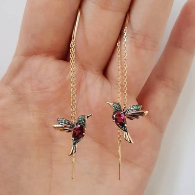Philomena® | Ohrringe aus Emaille und Zirkonia in Form eines Kolibris