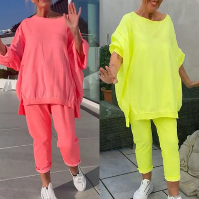 Tessa - Zweiteiliges Damenoberteil mit Rundhalsausschnitt und Hose