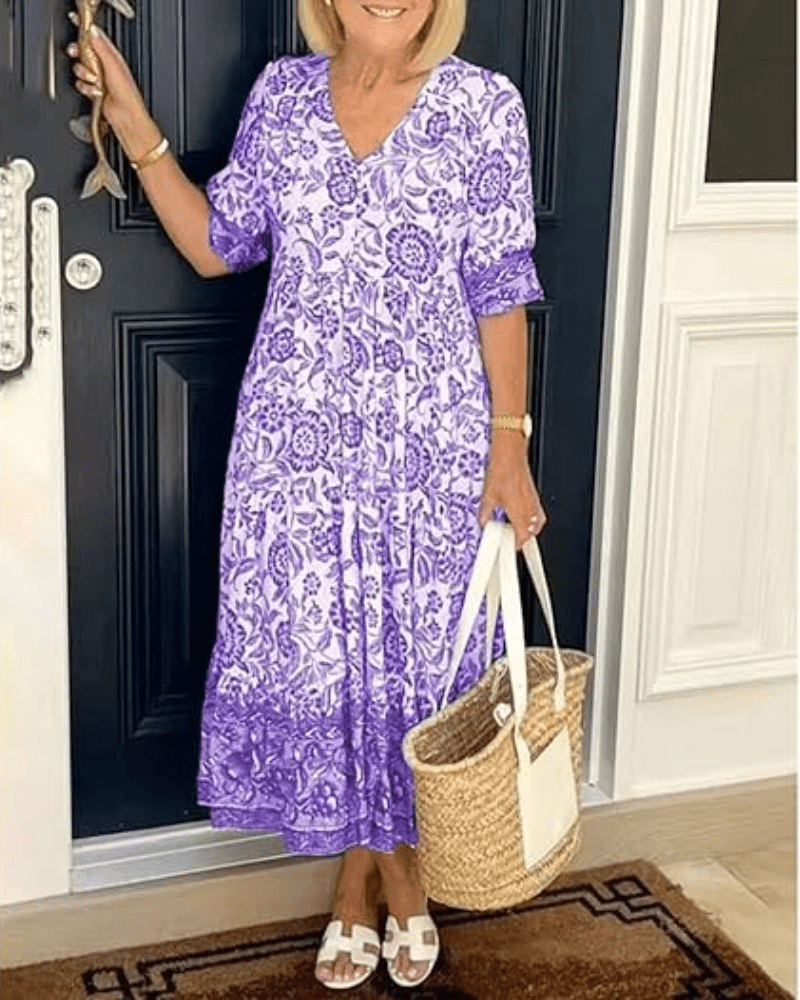 Simone - Elegantes & Farbenfrohes Sommerkleid