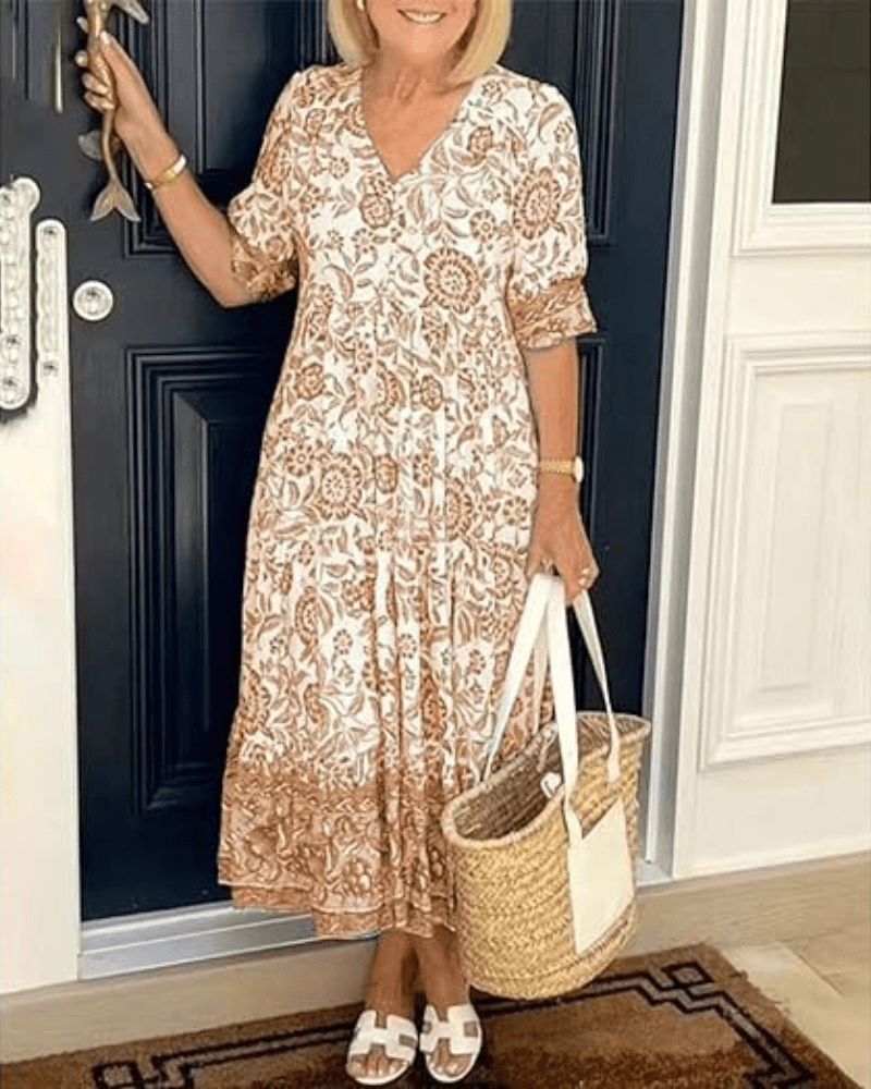 Simone - Elegantes & Farbenfrohes Sommerkleid