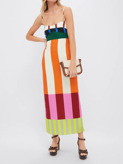 Harper - Bunt gestreiftes Maxikleid